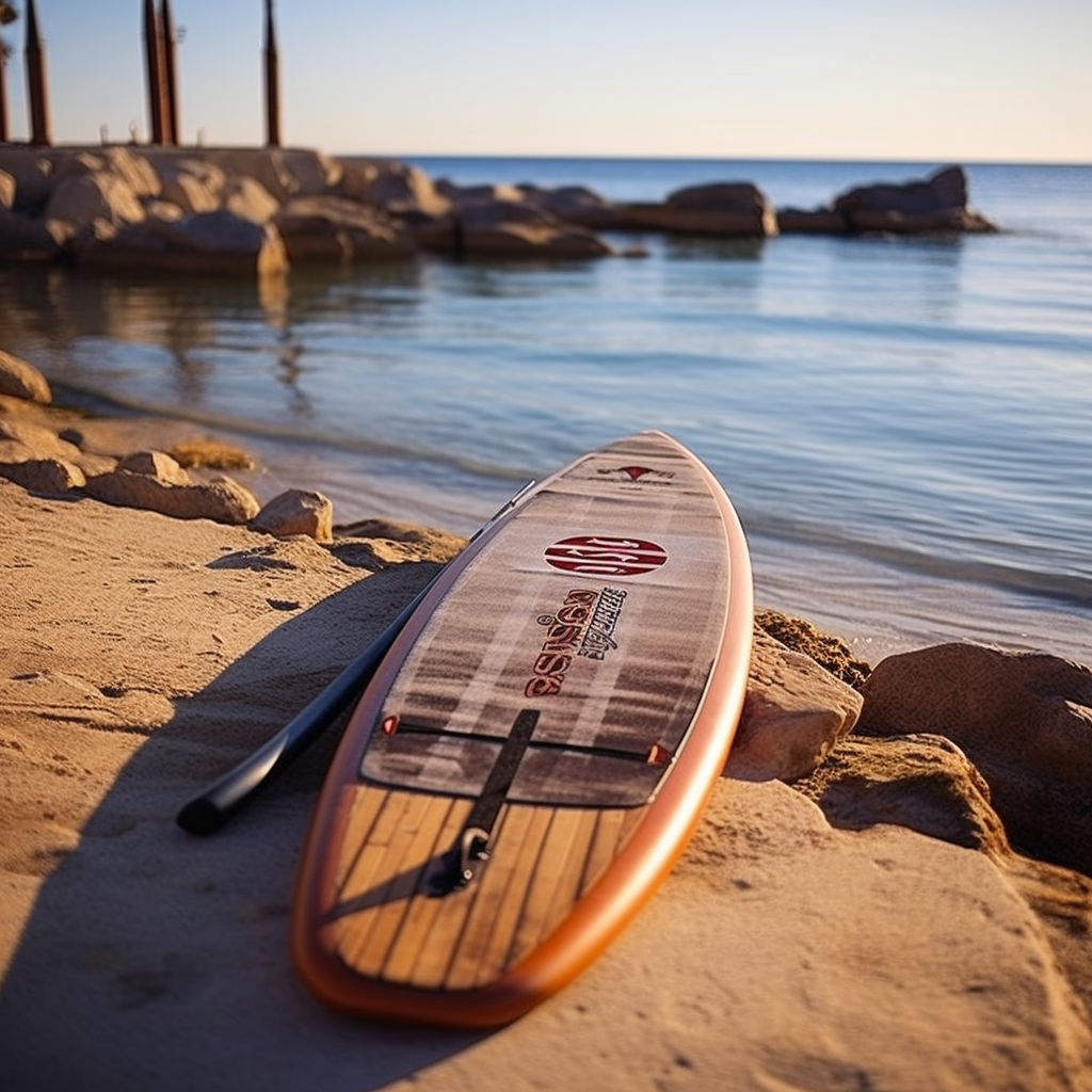tabla de paddle surf rigida en playa