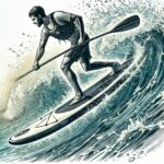 tabla de paddle surf rigida en olas